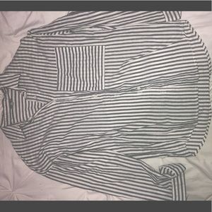 Extra small grey and white button down